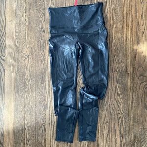 Spanx Faux Leather Leggings - Black - Size Large